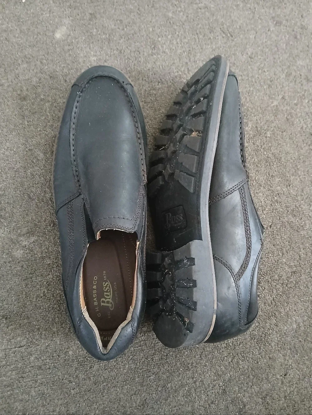 G.H. Bass & Co. Men’s Black Leather Slip-On Loafers